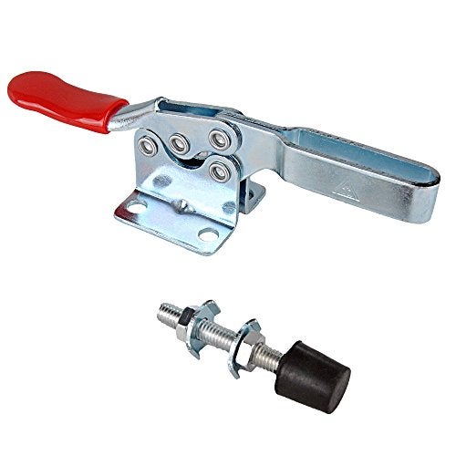 E-TING 2pcs Hand Tool 201B Toggle Clamp 198Lbs Antislip Red Horizontal Clamp 201-B Quick Release Tool - Image 5