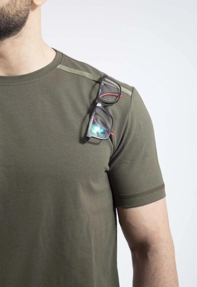 فاف وير Zero Collar, Short Sleeve, Underarm Mesh, Glasses Strap T-shirt (Basetı-03)