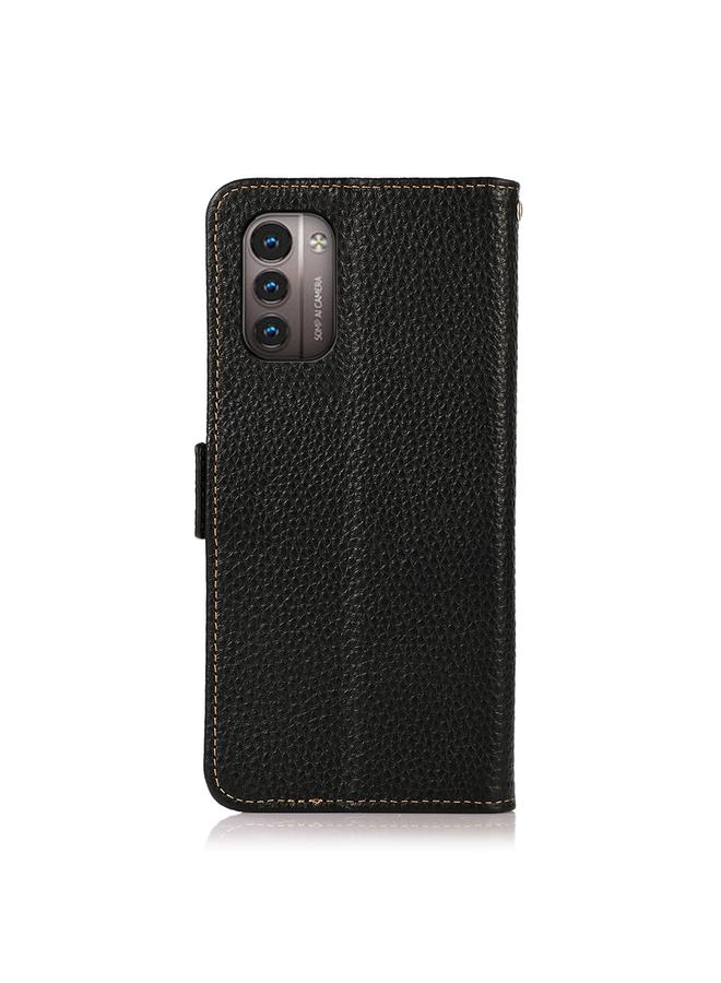 S-TOP Case For Nokia G21 / G11 4G KHAZNEH Side-Magnetic Litchi Genuine Leather RFID Phone Case - Image 3