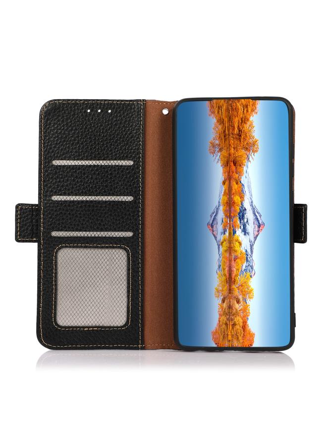 S-TOP Case For Nokia G21 / G11 4G KHAZNEH Side-Magnetic Litchi Genuine Leather RFID Phone Case - Image 4