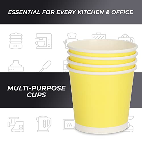 e kysa basics Paper Disposable Tea/Coffee Cups, Set of 50 pcs, 200 ml - Yellow - Image 4