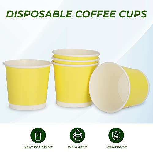 e kysa basics Paper Disposable Tea/Coffee Cups, Set of 50 pcs, 200 ml - Yellow - Image 5