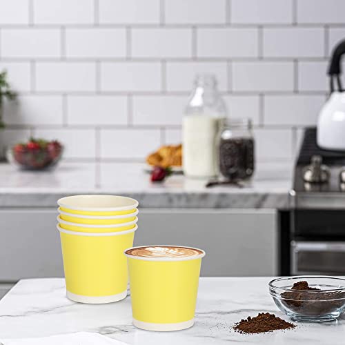 e kysa basics Paper Disposable Tea/Coffee Cups, Set of 50 pcs, 200 ml - Yellow - Image 3