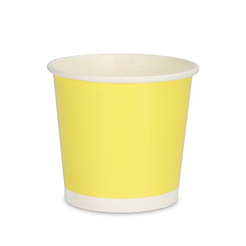 e kysa basics Paper Disposable Tea/Coffee Cups, Set of 50 pcs, 200 ml - Yellow - Image 1