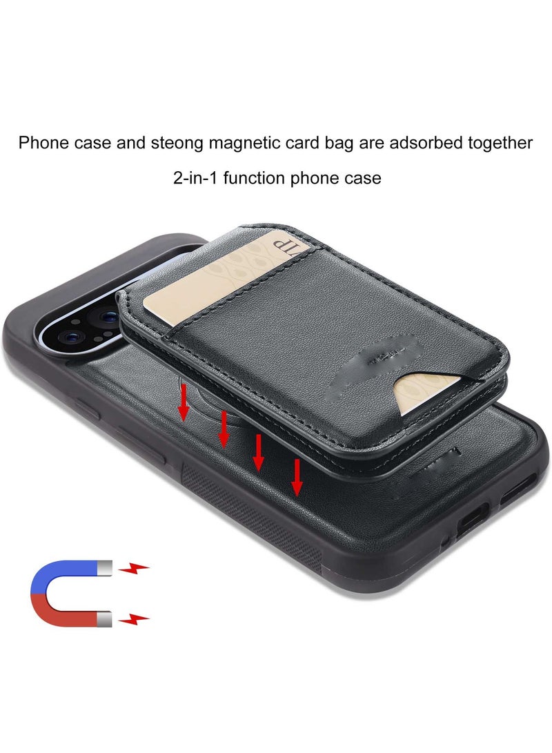 Wallet Case for Google Pixel 9 Pro XL, Magsafe Compatible Magnetic Case, Premium PU Leather Slim Shockproof Protective Phone Case, Removable with Card Clip Holder - Image 4