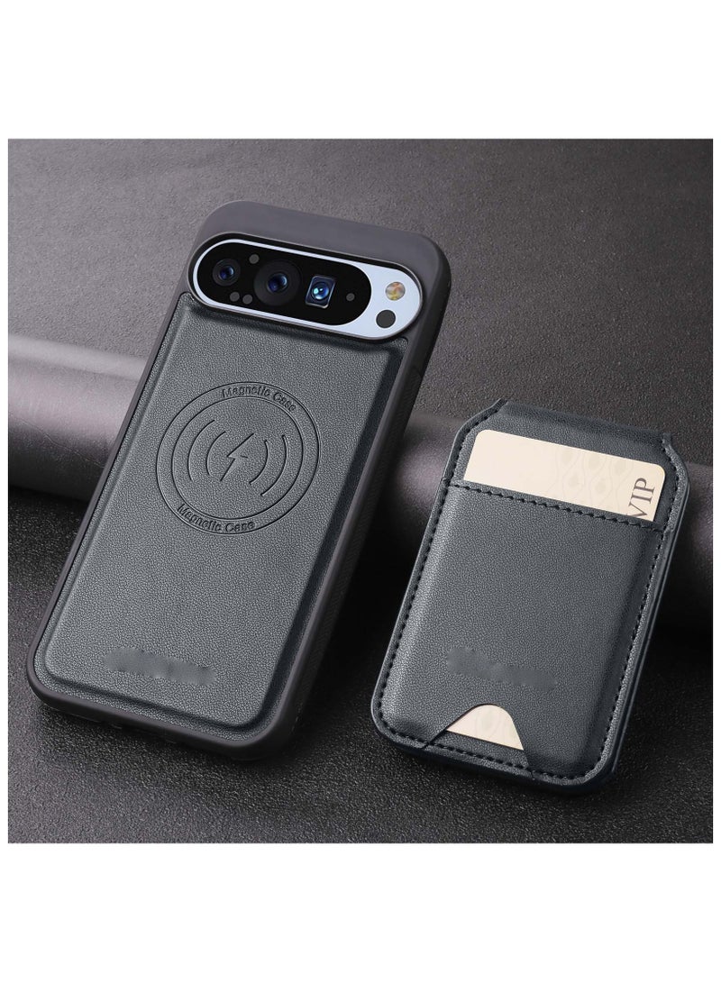 Wallet Case for Google Pixel 9 Pro XL, Magsafe Compatible Magnetic Case, Premium PU Leather Slim Shockproof Protective Phone Case, Removable with Card Clip Holder - Image 1