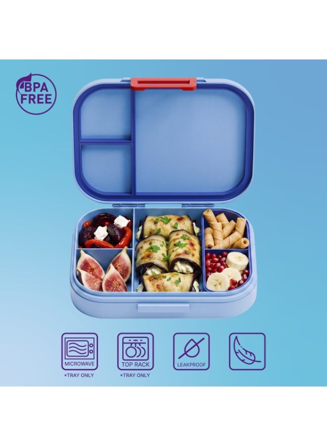 BEOLA Bento Box with 5 Compartments, BPA Free Plastic Lunch Container, Leakproof School Tiffin Lunch Box with Lid, Snack Organizer, Lightweight Food Storage (Gaming) - Image 5