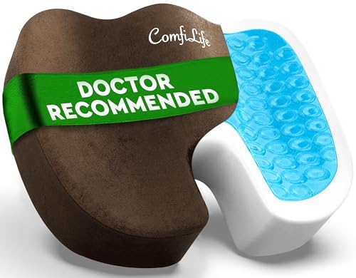 ComfiLife Premium Gel Memory Foam Seat Cushion Doctor Recommended Office Chair Cushion Car Seat Cushion Chair Cushions for Back Sciatica Pain Relief Seat Cushions for Office Desk Black - Image 1