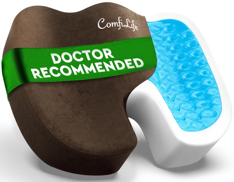 ComfiLife Premium Gel Memory Foam Seat Cushion Doctor Recommended Office Chair Cushion Car Seat Cushion Chair Cushions for Back Sciatica Pain Relief Seat Cushions for Office Desk Black - Image 2