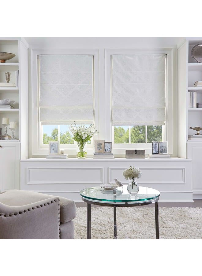 Curtainworks Damask Window Shade, 45" W x 64" L, Ivory - Image 1