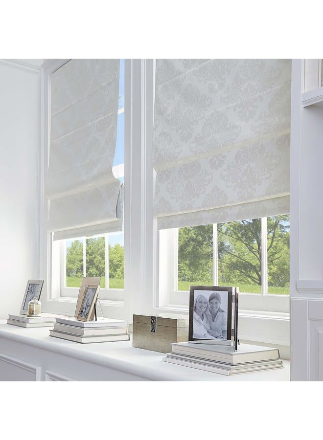 Curtainworks Damask Window Shade, 45" W x 64" L, Ivory - Image 2