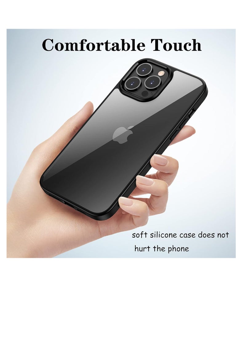 Case Compatible With iPhone 13 Pro Max (6.7 Inch), Clear Case Shockproof Hard PC +Soft Silicone [Not Yellowing] Transparent Protective Slim Case Phone (Blue)
