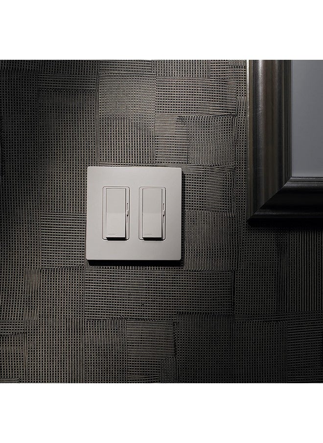 LUTRON Lutron Claro 2 Gang Decorator/Rocker Wallplate, For Light Dimmers, Switches and Accessories, Snap-On Installation, No Visible Screws, Satin, SC-2-SW, Snow  - Image 2