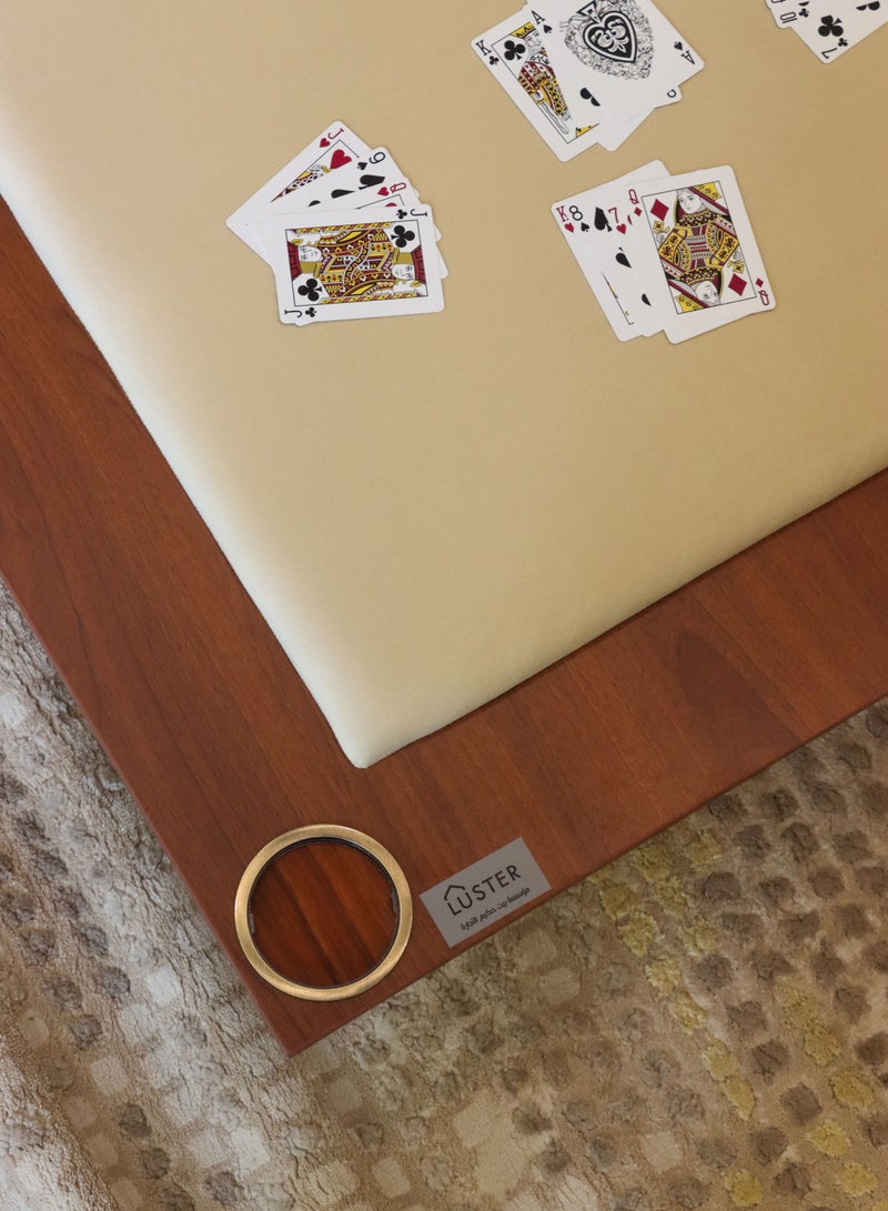 LUSTER Baloot cards Floor Table Beige Sadu with cup holder  - Image 5