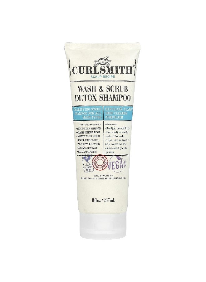 CURLSMITH - Curlsmith, Wash & Scrub Detox Shampoo, All Hair Types, 8 fl oz (237 ml) - Image 1