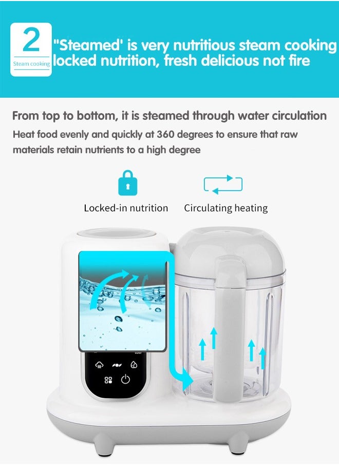 Super ZYouth - 4 in 1 Baby Food Processor, Baby Food Maker with Smart Control, Multifunctional Steaming Blender with Steam Pot, Auto Cooking and Grinding, Warming Milks,  BPA Free - Image 1