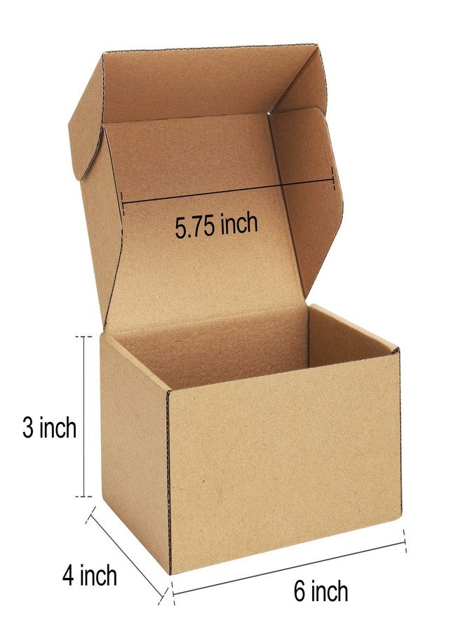 Poever Shipping Boxes 6x4x3 inches Small Mailing Boxes 25 Pack Brown Cardboard Corrugated Box Mailers - Image 2