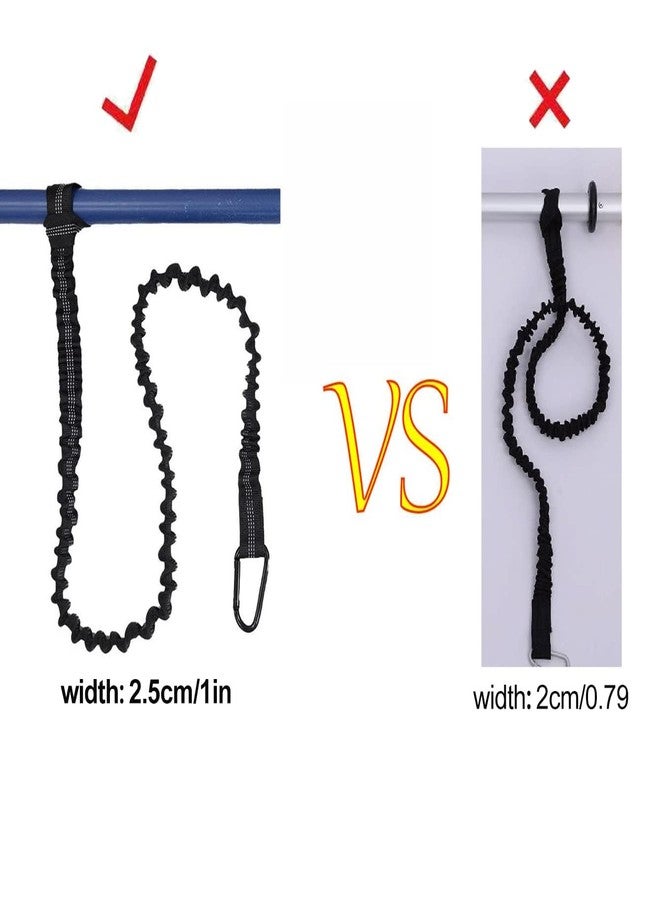 Lvsnro Libingying Paddle Leash Kayak Paddle Holder Tool Lanyard - 2 Pack Stretchable Paddle Strap with Carabiner Secure Leash Lanyard Rope for SUP Kayak Canoe Paddle Fishing Pole Rod (Black-2pcs) - Image 4