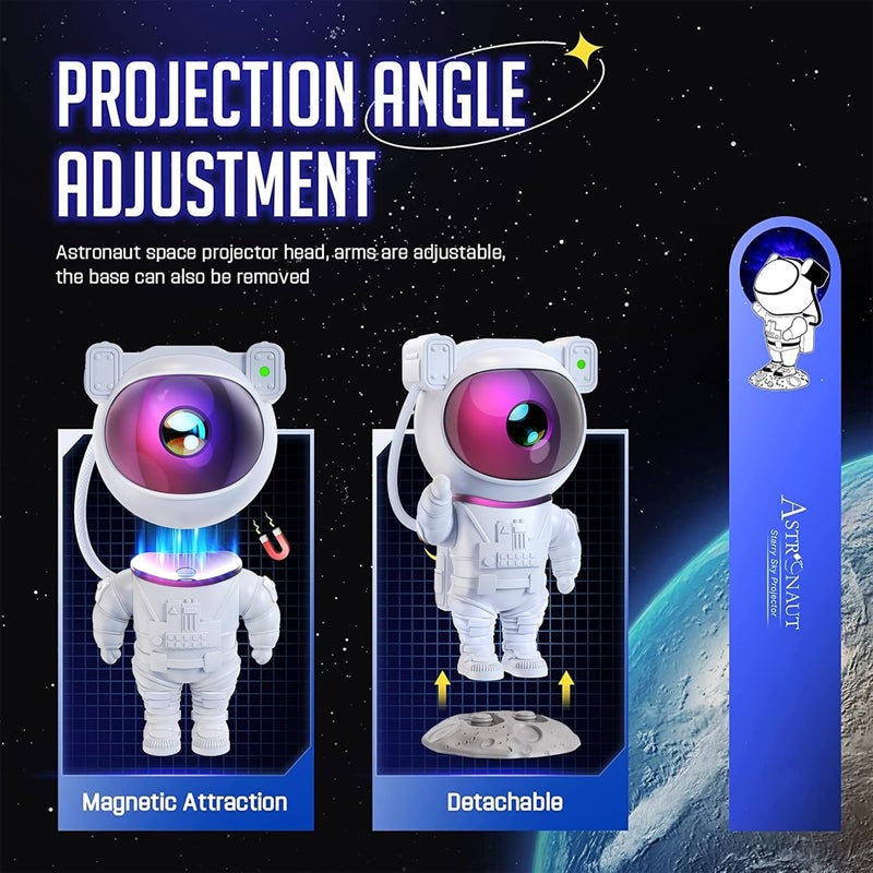 Mooyran Colorful Astronaut Galaxy Projector - Special Limited Edition Star Lights for Bedroom Astronaut Space Projector, Starry Ceiling Lamp with Timer & Remote, Adults Room Decor - Image 3