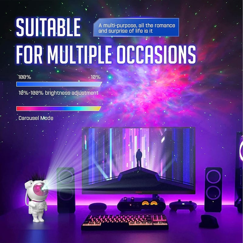 Mooyran Colorful Astronaut Galaxy Projector - Special Limited Edition Star Lights for Bedroom Astronaut Space Projector, Starry Ceiling Lamp with Timer & Remote, Adults Room Decor - Image 5