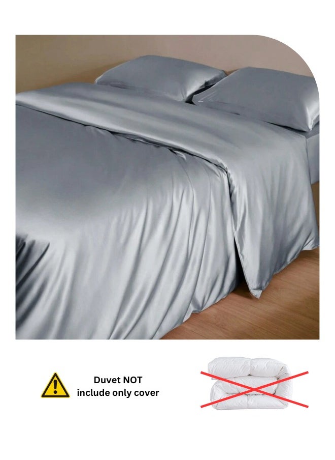 LUNA Home Silky satin king size 6-piece bedding set, silver color.  - Image 5