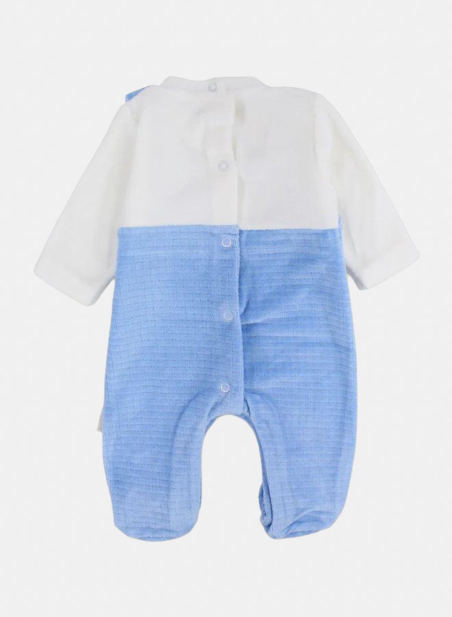 Baby Boys Velvet Baby Footie – Bunny Design - Image 2