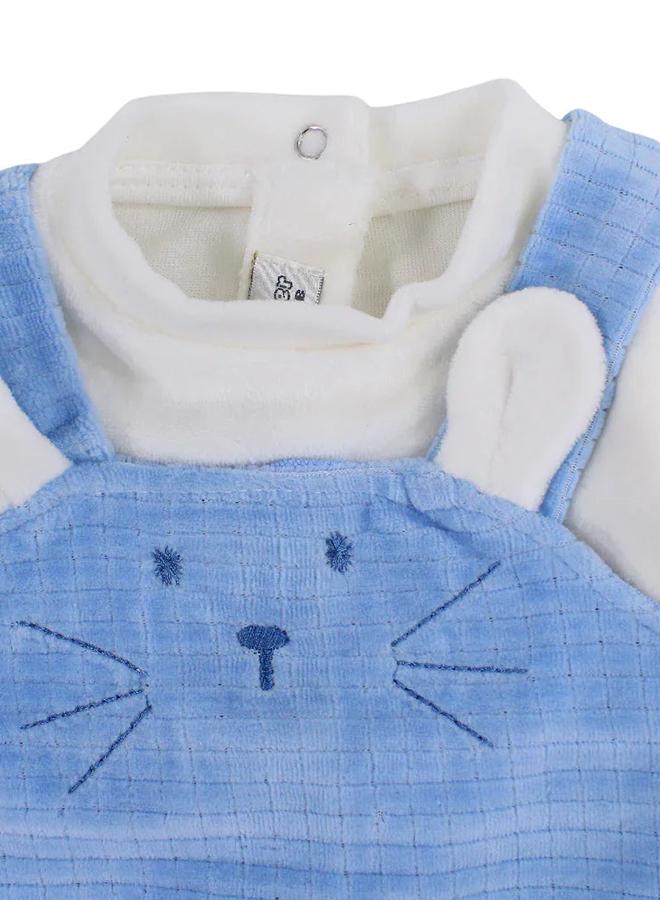 Baby Boys Velvet Baby Footie – Bunny Design - Image 3