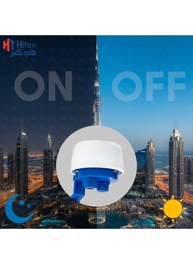 Hitex Giffex Light Sensor | Dusk to Dawn Photocell Switch | Automatic Day/Night Lighting Control | 220-240V AC Photoelectric Switch for Outdoor Lights, Street Lamps, Garden & Security Lighting (25 A) - Image 3