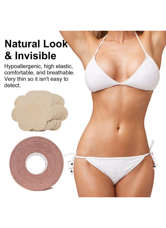 Generic - Self-Adhesive Bra Breast Sticker 5M Breast Lift Tape Boob Tape Cloth Nipple Cover Lift up for Women Sexy Pasties Invisible Reusable Breast Lift Nipple Covers - Image 1
