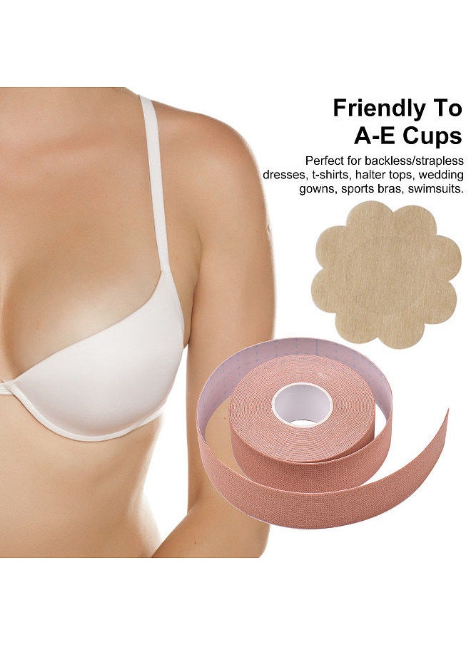 Generic - Self-Adhesive Bra Breast Sticker 5M Breast Lift Tape Boob Tape Cloth Nipple Cover Lift up for Women Sexy Pasties Invisible Reusable Breast Lift Nipple Covers - Image 1