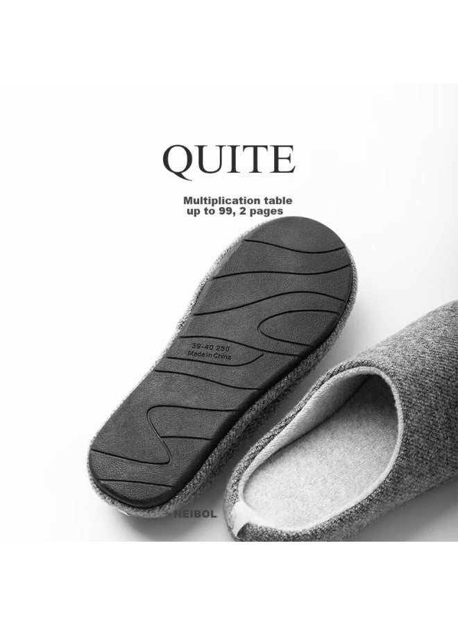 Neibo Latex Cotton Slippers Men Winter Oversized Women Indoor Home Shoes Anti-slip Anti-odor Rubber Soft Bottom Wool Grey Size 40 - Image 4