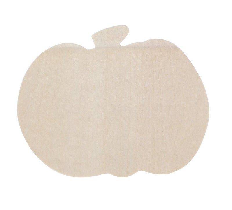 Daisy Crafts Natural Wood Unpainted Halloween Arts and Crafts Cutout - Pumpkin - 4 Count - Image 2