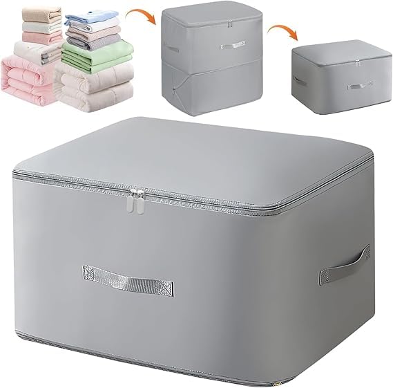 ABUDIT Ultra Space Saving Self Compression Organizer Heavy Duty Moving Bags Storage Tote for Space Saving Self Compression Moving Organizer Bags for Comforters Clothes Blankets - Image 1