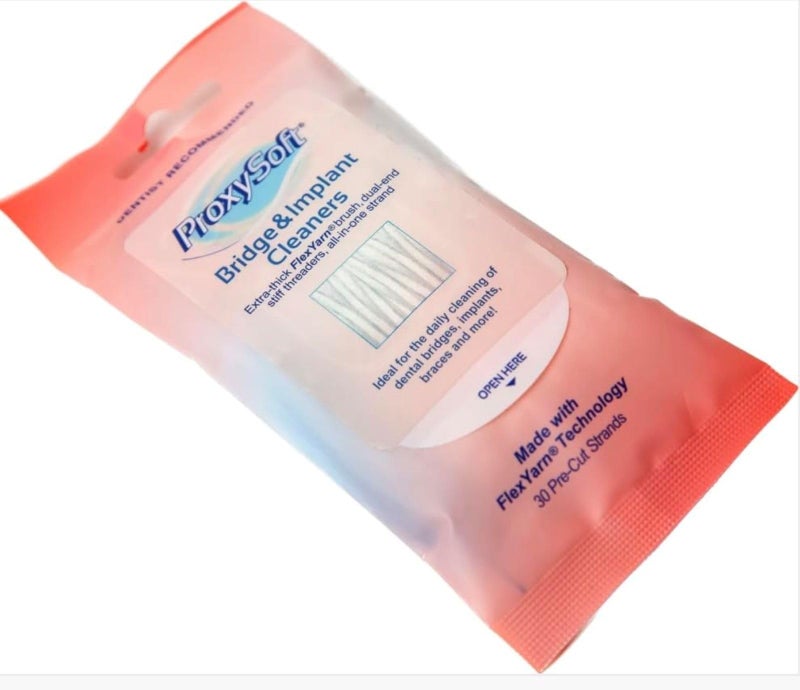 Proxysoft Dental Floss for Bridges and Dental Implants for Optimal Oral Hygiene - Floss Threaders for Bridges and Implants with Extra-Thick Proxy Brush - Bridge and Implant Cleaners (30 Strands) by ProxySoft - Image 3