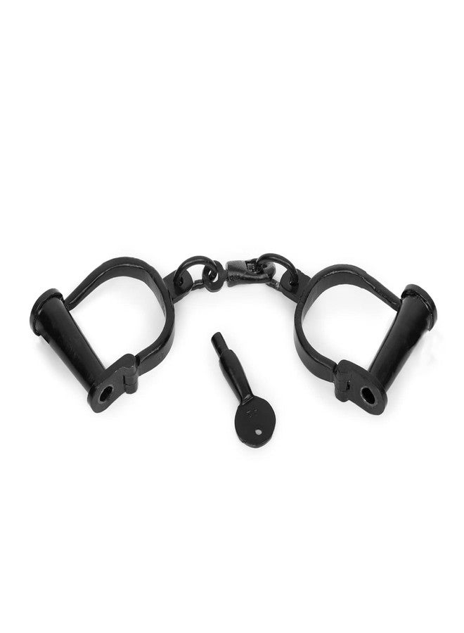 Vintageware® Metal Handcuffs Toy - Realistic Stainless Steel Design for Fancy Dress, Cosplay, and Pretend Play - Includes Keys, Adjustable and Safe for Kids (Black, Adjustable) - Image 4