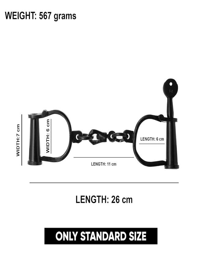 Vintageware® Metal Handcuffs Toy - Realistic Stainless Steel Design for Fancy Dress, Cosplay, and Pretend Play - Includes Keys, Adjustable and Safe for Kids (Black, Adjustable) - Image 2