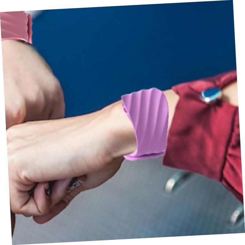 ABOOFAN 2pcs Purple Silicone Hair Comb Set for Styling and Dandruff Removal, Wristband Slap Bracelet Design, Small Foldable Side Combs for Women’s Curly and Textured Hair - Image 4