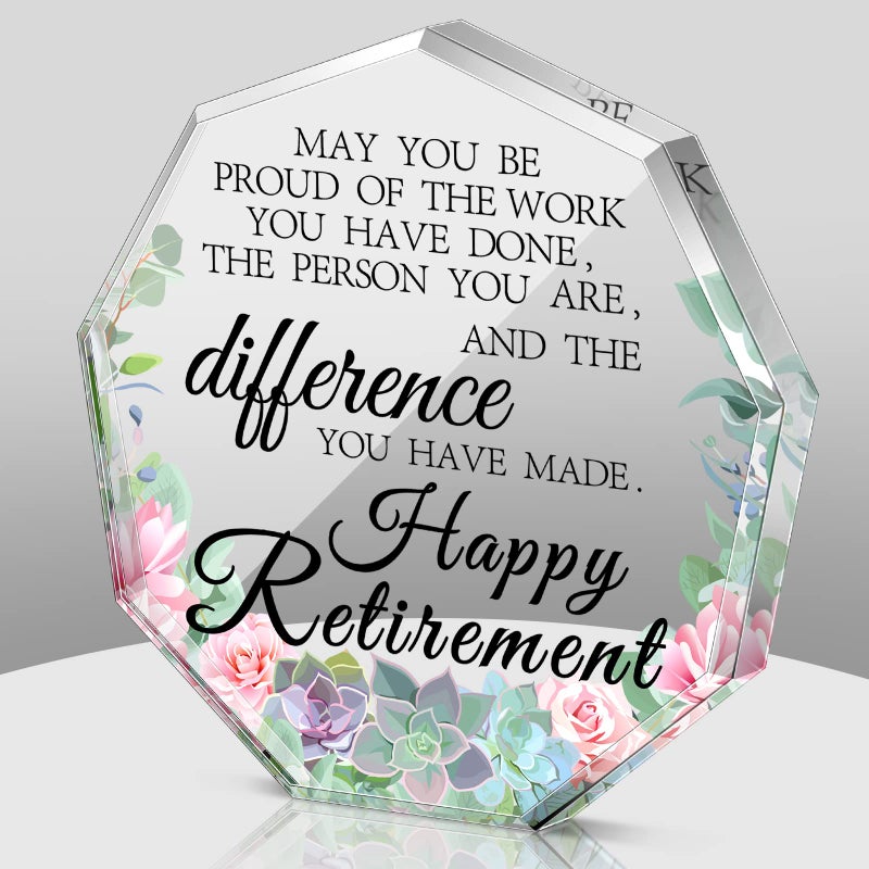 Chunful Chunful Happy Retirement Gifts for Women Men 2025 May You Be Proud Keepsake and Paperweight Retirement Plaque Farewell Gifts for Retired Teacher Police Firefighter NurseNonagon 