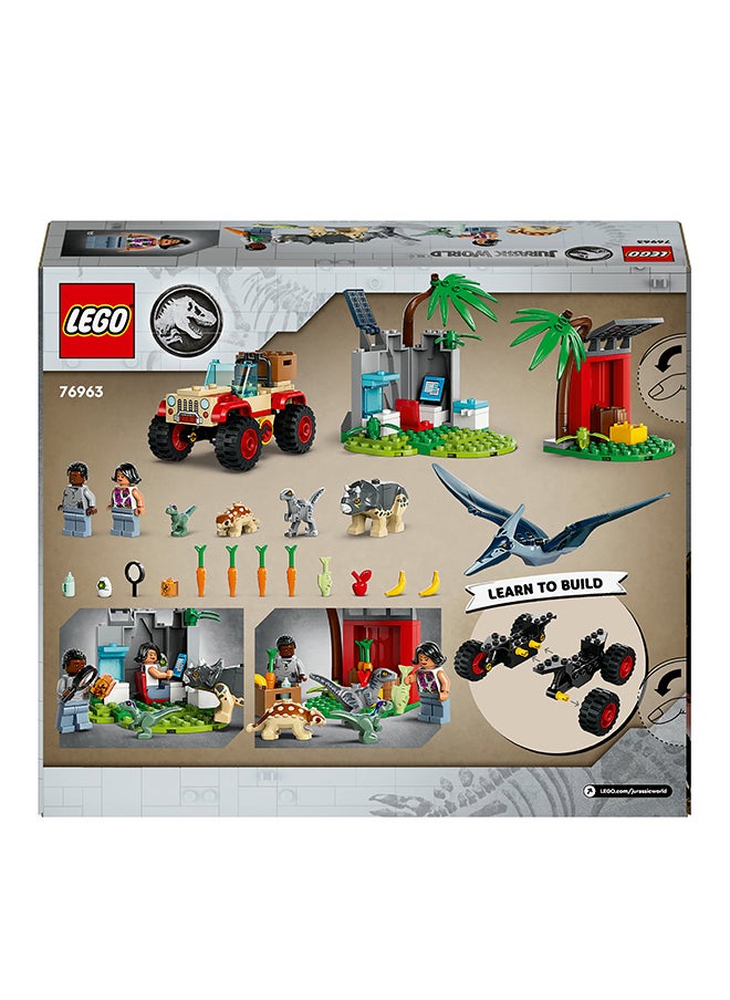 LEGO 76963 Jurassic World Baby Dinosaur Rescue Centre Set for Kids, Mini Triceratops, Ankylosaurus and Velociraptor Figure Toys, Building Gift for Boys and Girls Aged 4 and Over  - Image 3