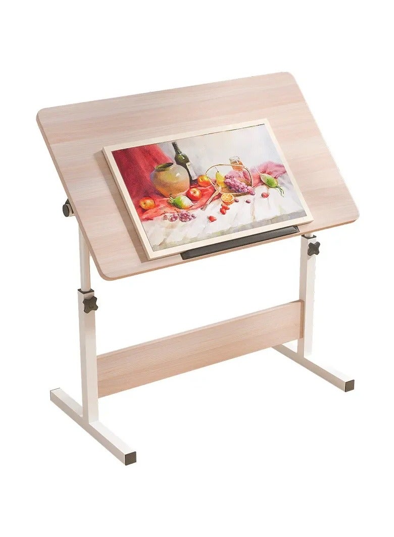 DubaiGallery Mobile Standing Desk, Lifted Height Adjustable Bedside Laptop Desk Foldable Multifunctional Side Table Computer Desk with 4 Wheels for Bedroom Living Room Office Hospital Studio  - Image 3