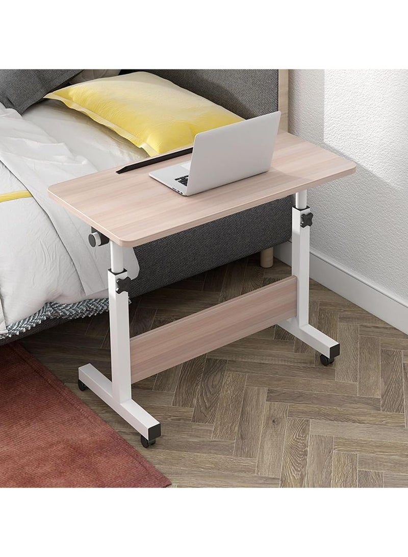 DubaiGallery Mobile Standing Desk, Lifted Height Adjustable Bedside Laptop Desk Foldable Multifunctional Side Table Computer Desk with 4 Wheels for Bedroom Living Room Office Hospital Studio  - Image 4