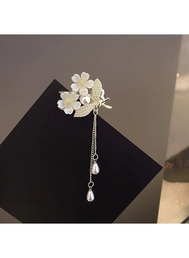 Goolsky Elegant Lily of The Valley Floral Hair Clip with Imitation Pearls, Zinc Alloy Hair Accessory for Girls, Versatile All-Season Hair Pin for Daily Wear And Special Occasions, Ideal Gift for Girls Over 15 - 1pc - Image 4