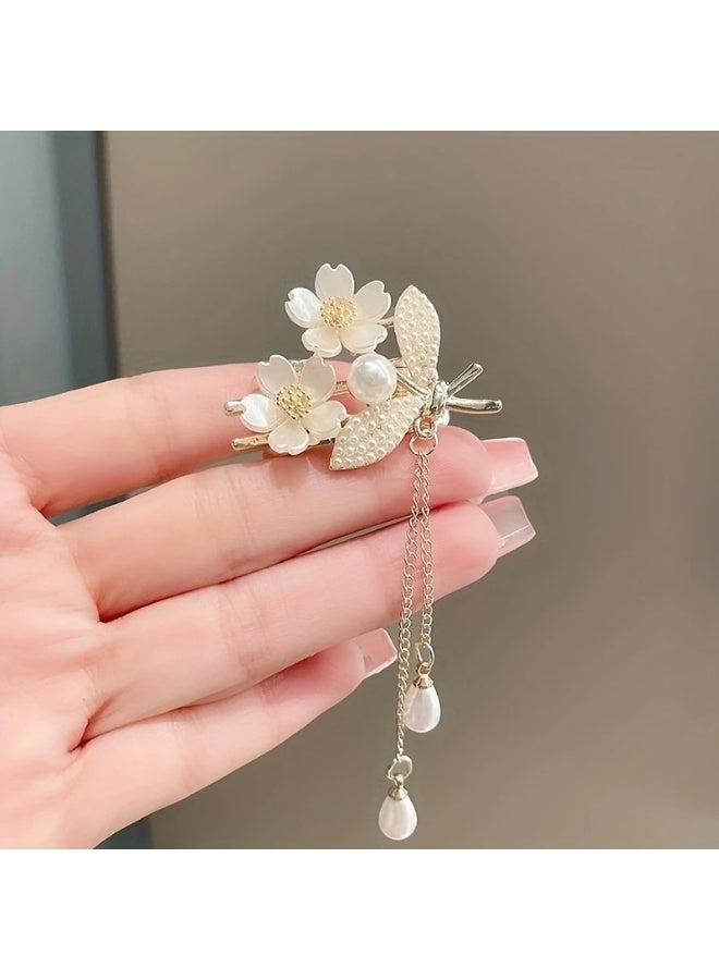 Goolsky Elegant Lily of The Valley Floral Hair Clip with Imitation Pearls, Zinc Alloy Hair Accessory for Girls, Versatile All-Season Hair Pin for Daily Wear And Special Occasions, Ideal Gift for Girls Over 15 - 1pc - Image 5