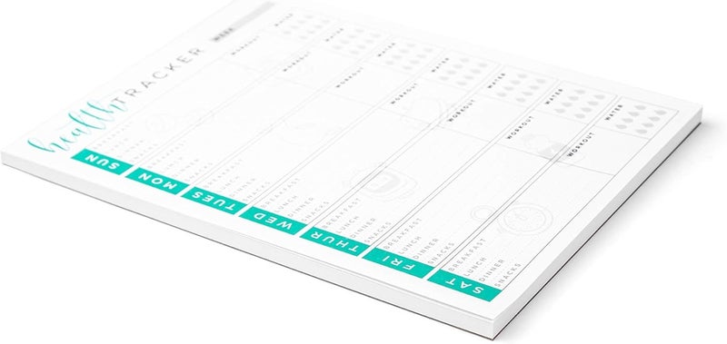 Tiny Expressions - Food and Fitness Journal Notepad with 55 Tear-Off Pages (8.5" x 11") - Health and Wellness Tracker for Diet, Exercise, and Weight Loss - Daily & Weekly Planner Pad for Men & Women - Image 4