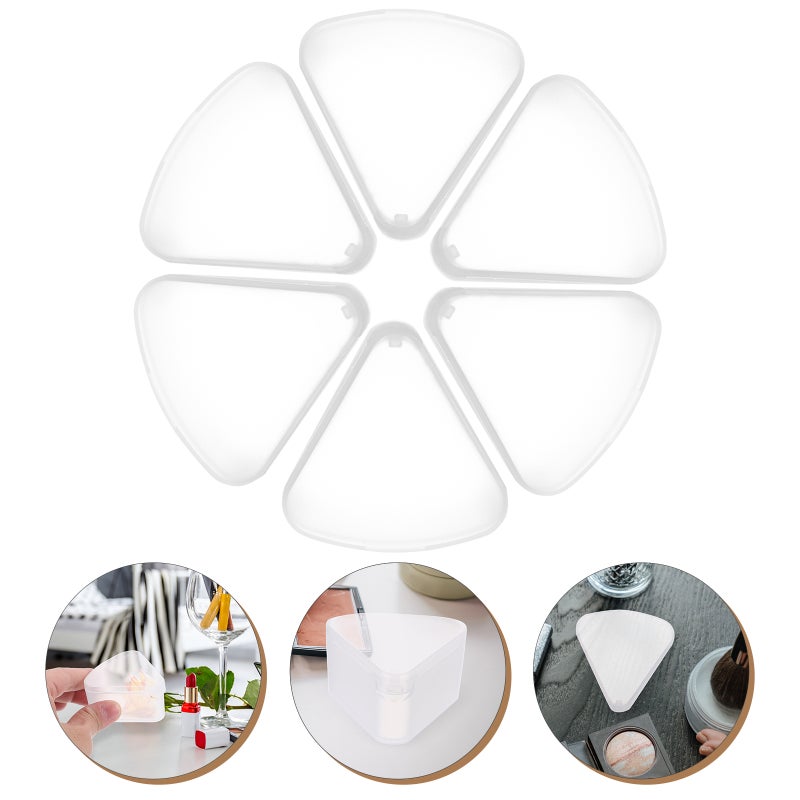 6pcs Triangle Powder Puff Holders Makeup Powder Puff Storage Boxes Beauty Sponge Holders - Image 1