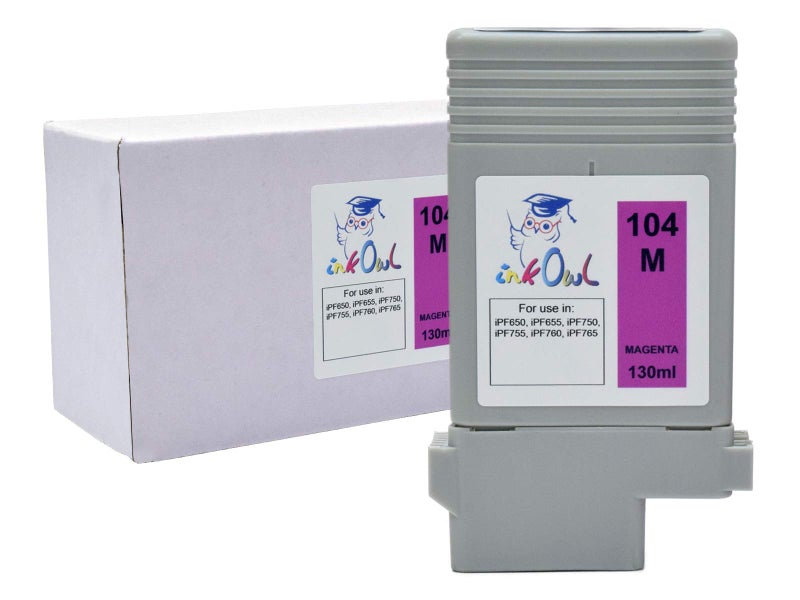 InkOwl Compatible Ink Cartridge Replacement for Canon PFI-104M (130ml, Magenta) - iPF650, iPF655, iPF750, iPF755, iPF760, iPF765 Printers - Image 5