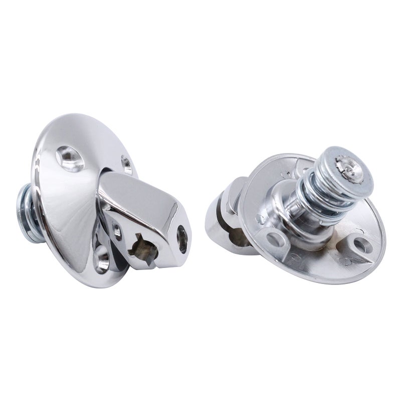 One Pair Sunvisor Support Brackets Kit Chrome with Screws Bushing - Image 2