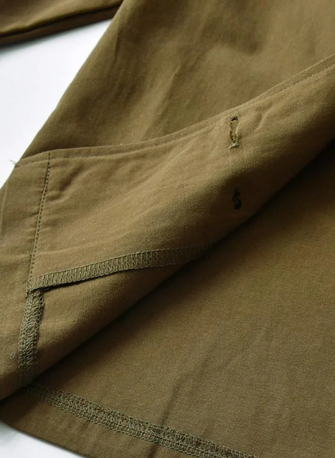 تايك تو معطف قطني سادة مزدوج الأزرار