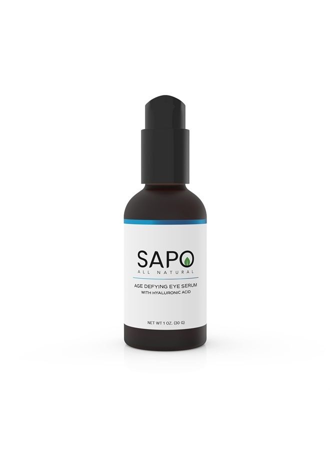 Sapo All Natural Eye Serum - Reduce Dark Circles, Puffy Skin & Bags Under Eyes - Made with Triple Peptides, Hyaluronic Acid, Orange Oil & Vitamin C - 1 Fl Oz - Image 1