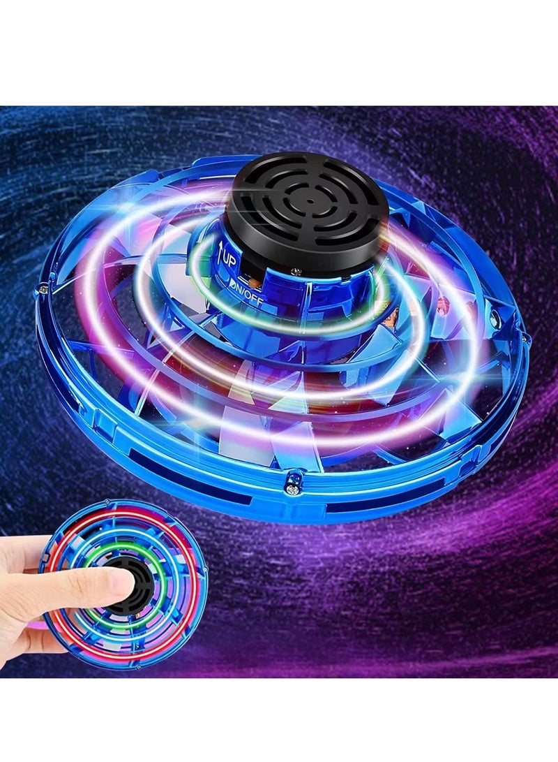 MAGIC VAULT Flying Spinner, Flying Fidget Spinner with LED Lights, Kids Drone Flying Spinner,Mini Drone with USB Rechargeable for Fun Indoor Outdoor (Blue), One Size - Image 1